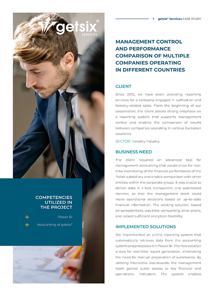 Management control and performance comparison of multiple companies operating in different countries